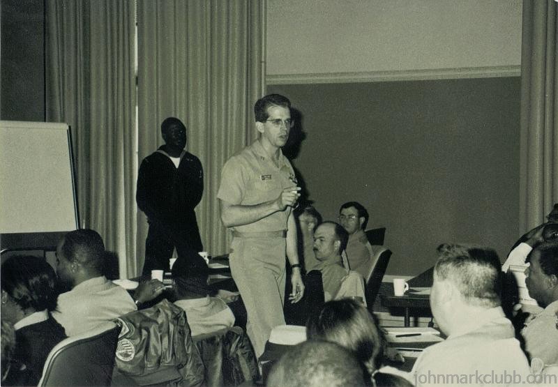 JMC 1994.JPG - As a national trainer for Campaign Drug Free in the Naval Reserve, John spoke with presenters and program coordinators all over the country - NAS Jacksonville 1994